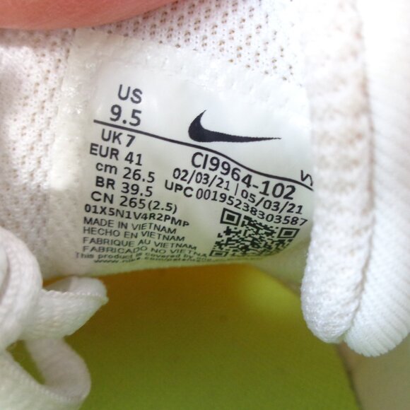 Nike Flex Experience Run 10 Shoes Women's US 9.5 White/Beige/Blue CI9964-102 - Picture 4 of 6